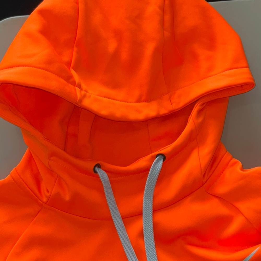 Nike Vibrant Orange Hoodie with Gray Swoosh - Picture 5 of 8